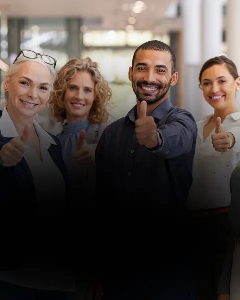 Group of diverse professionals smiling